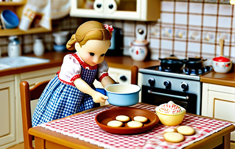 **

"A cozy Sylvanian Families kitchen scene, featuring a fully clothed mother figure in a modest floral dress baking cookies with her child. The kitchen is filled with miniature details: a tiny oven, a mixing bowl, and a checkered tablecloth. Soft, diffused lighting, family-friendly, safe for work, appropriate content, perfect anatomy, natural proportions, well-formed hands, proper finger count, professional photograph, high resolution."

**