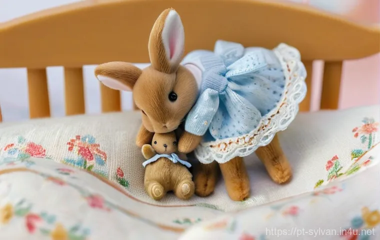 실바니안 가족의 제작 과정과 디테일 - **Prompt:** A heartwarming, highly detailed close-up of a Sylvanian Families chocolate rabbit mother...