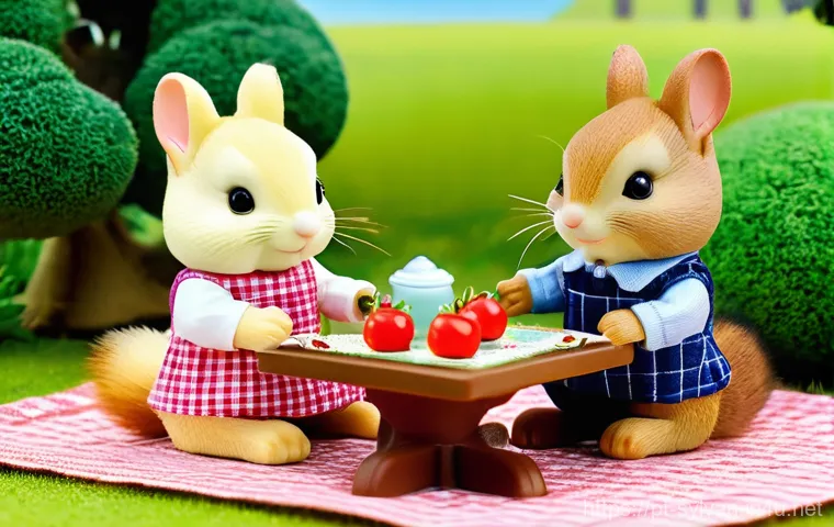 실바니안 가족의 제작 과정과 디테일 - **Prompt:** A heartwarming, highly detailed close-up of a Sylvanian Families chocolate rabbit mother... 실바니안 가족의 제작 과정과 디테일 - **Prompt:** A heartwarming, highly detailed close-up of a Sylvanian Families chocolate rabbit mother...