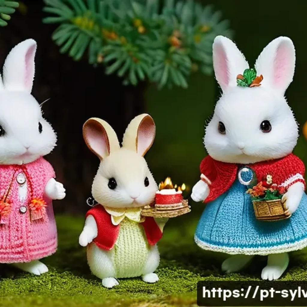 실바니안 가족을 활용한 놀이 아이디어 - **Sylvanian Families Forest Festival of Lights:** A whimsical and enchanting scene featuring various...