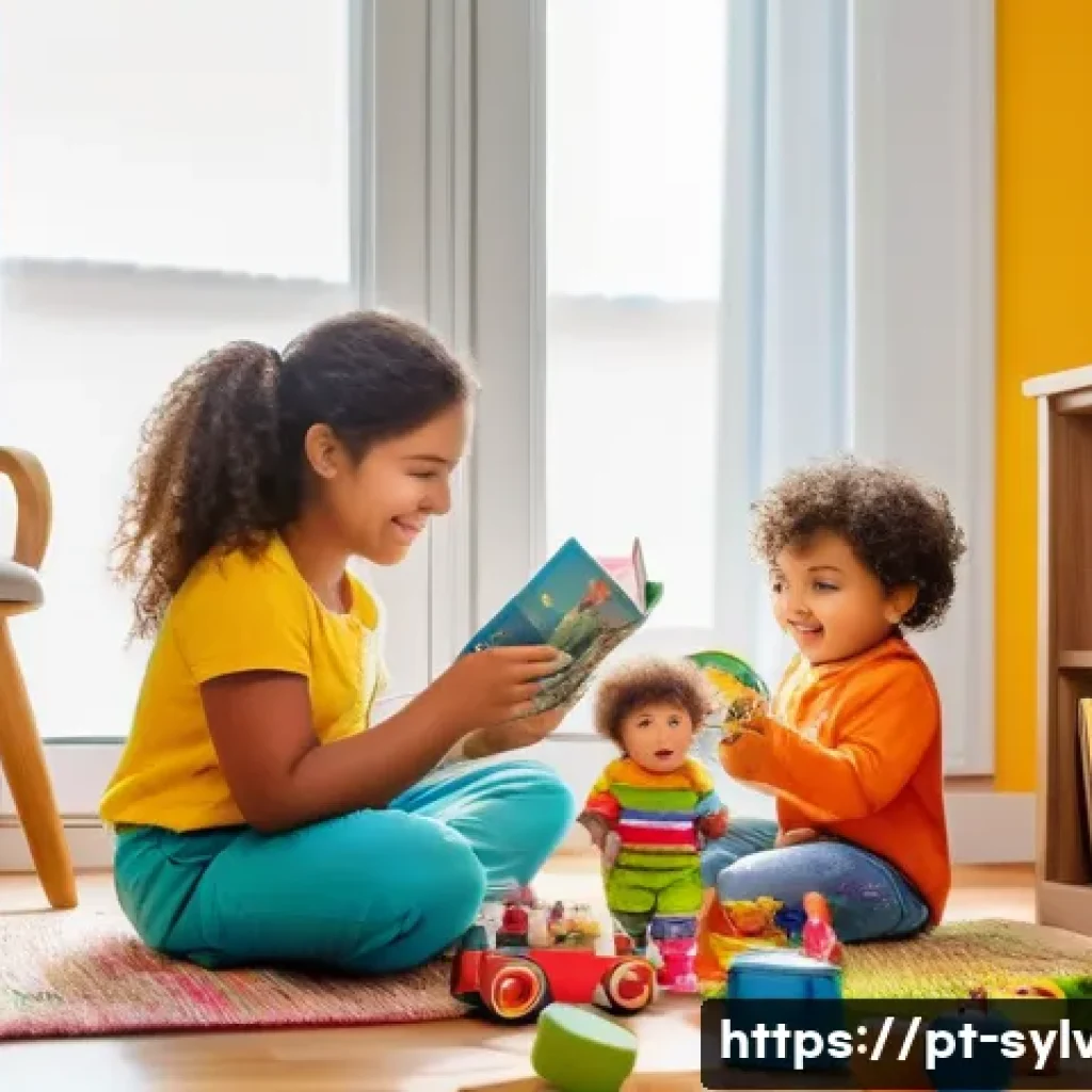 실바니안 가족과 어린이 정서 발달 - A detailed scene of a cozy family living room in a Brazilian home, with a young child wearing colorf...